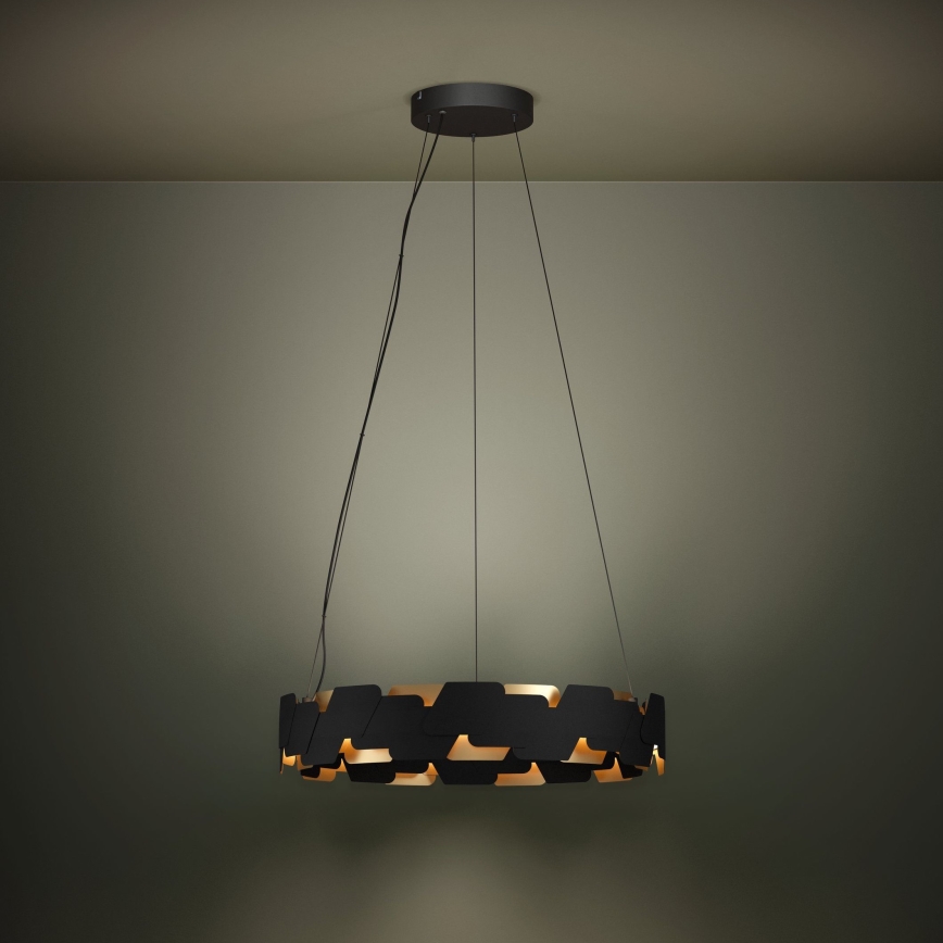 Eglo - LED pendel dæmpbar LED/72W/230V 3000K sort/guldfarvet