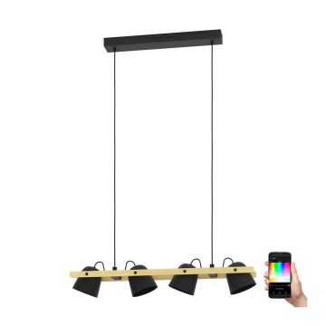 Eglo - LED pendel m. RGBW-farver dæmpbar 4xLED/3,7W/230V 2700-6500K