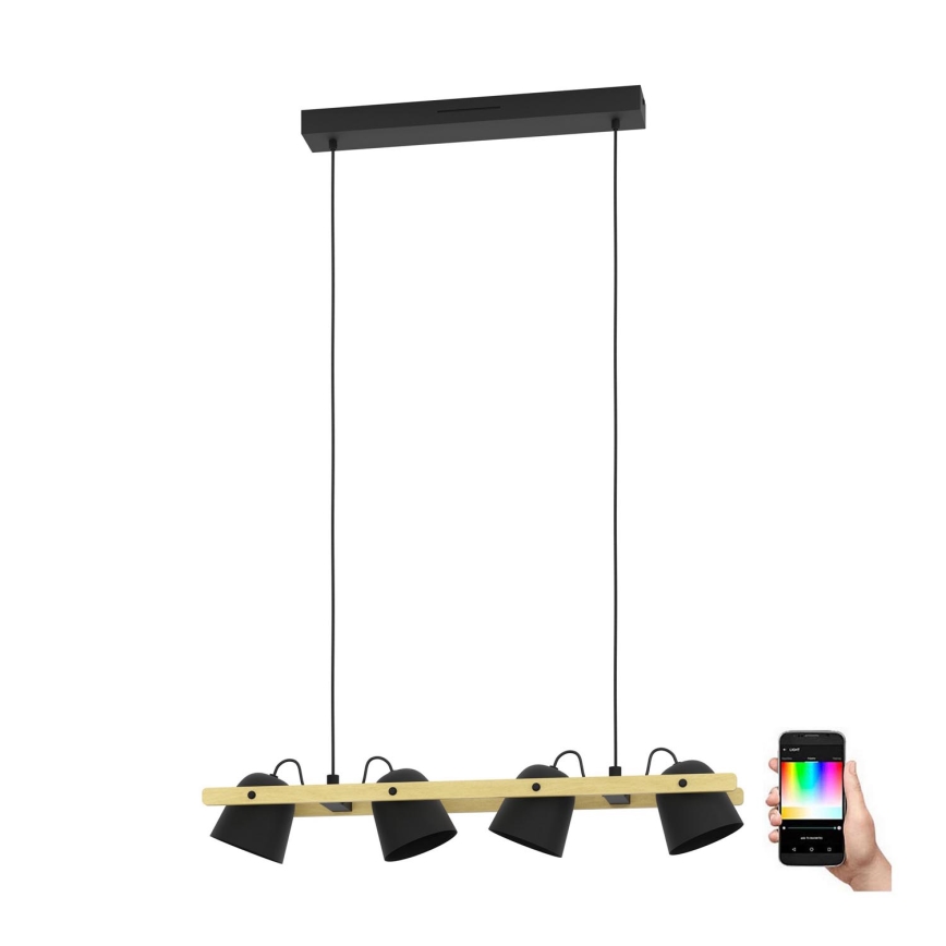 Eglo - LED pendel m. RGBW-farver dæmpbar 4xLED/3,7W/230V 2700-6500K