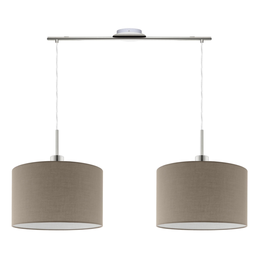Eglo - LED pendel med kabelophæng TUNJA 2xE27/60W/230V taupe