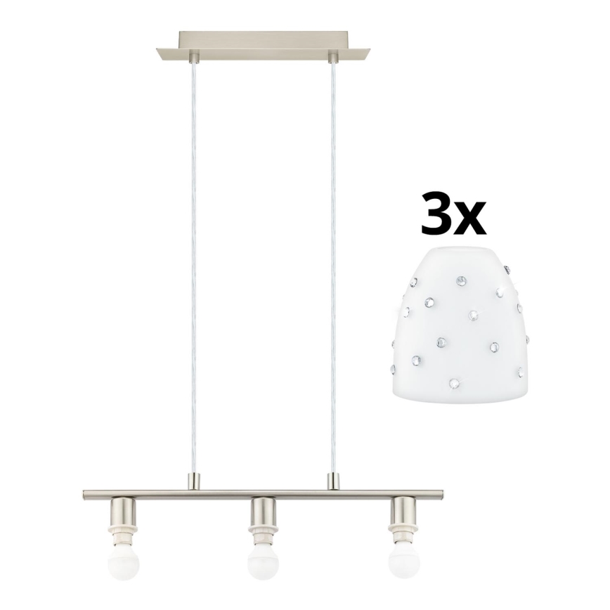 Eglo - LED pendel MY CHOICE 3xE14/4W/230V mat krom/hvid