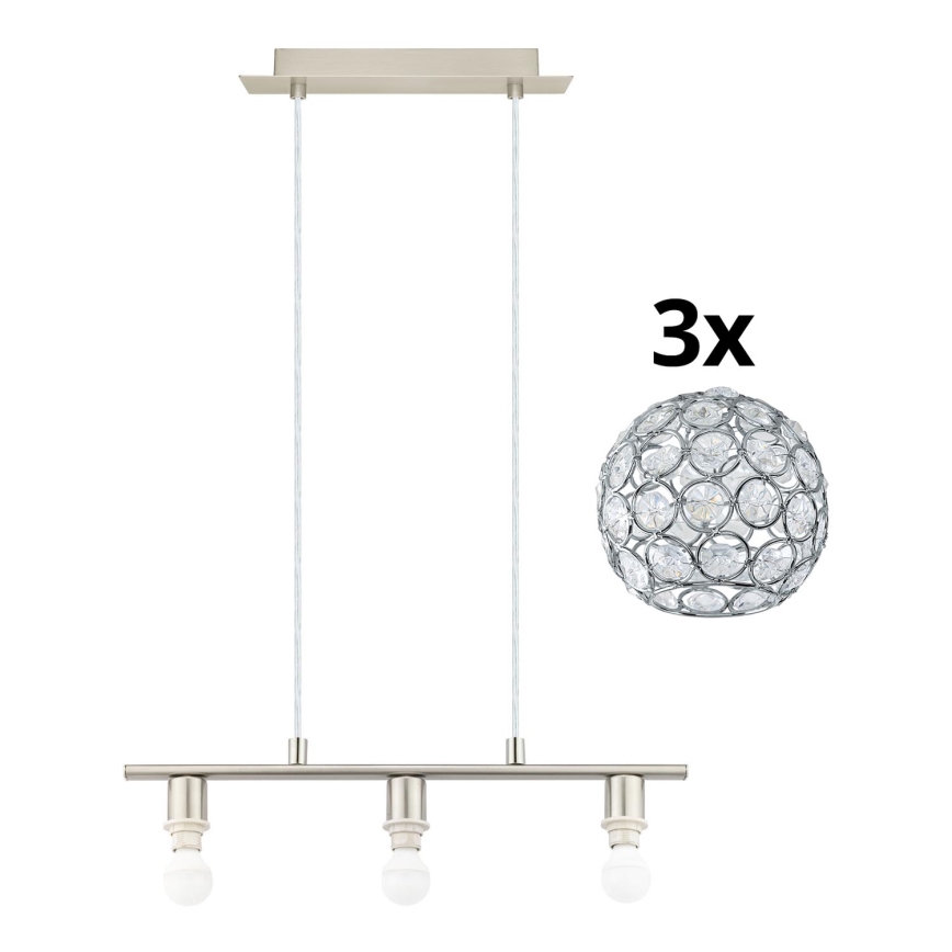 Eglo - LED pendel MY CHOICE 3xE14/4W/230V mat krom