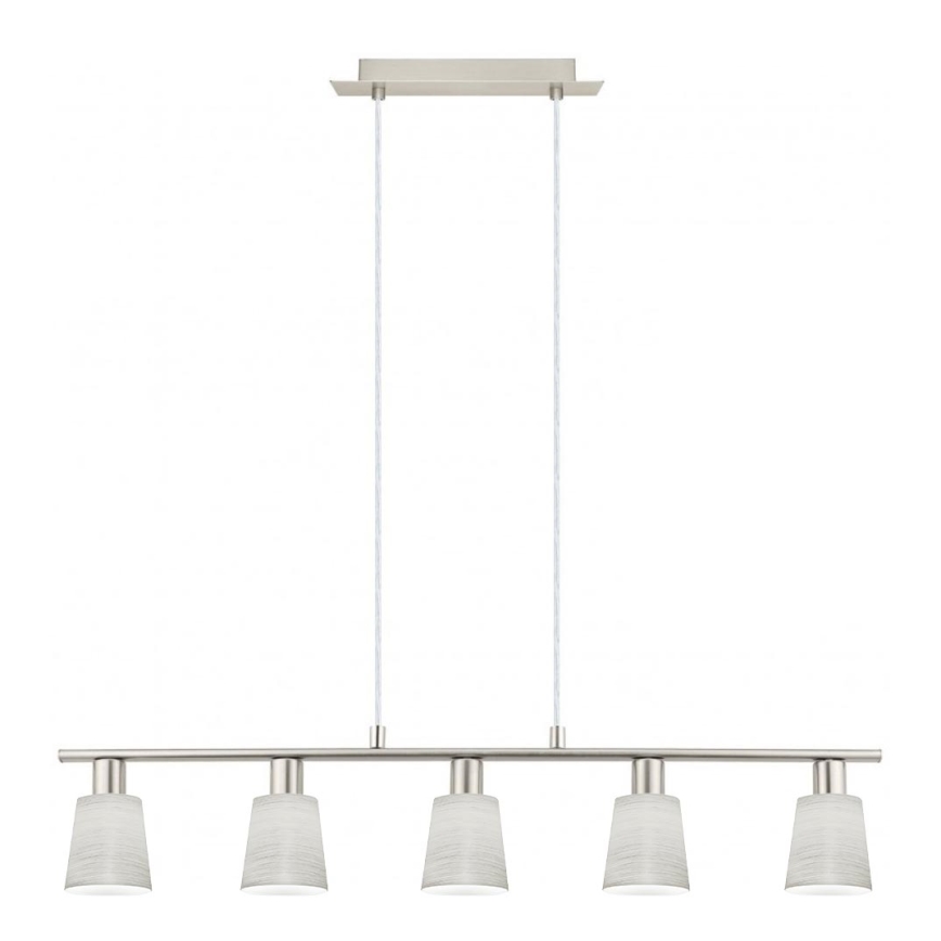 Eglo - LED pendel MY CHOICE 5xE14/4W/230V mat krom/cremefarvet