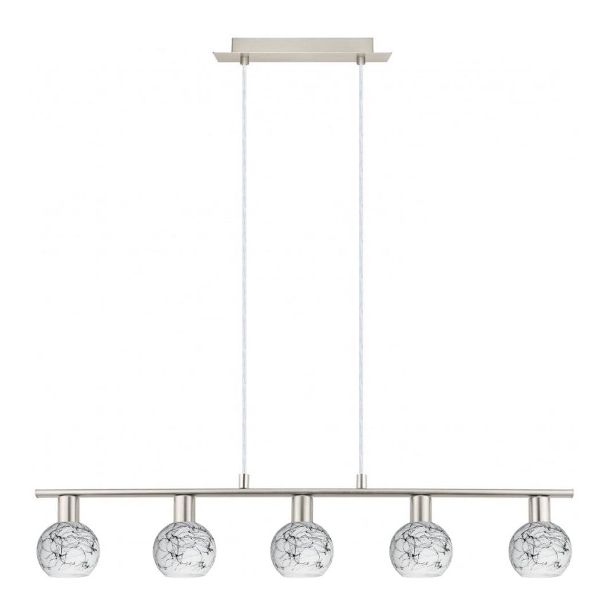 Eglo - LED pendel MY CHOICE 5xE14/4W/230V mat krom/hvid/sort