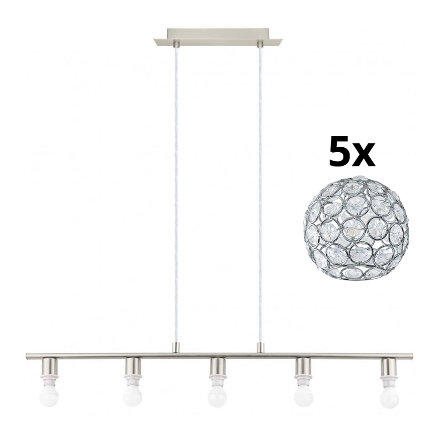 Eglo - LED pendel MY CHOICE 5xE14/4W/230V mat krom