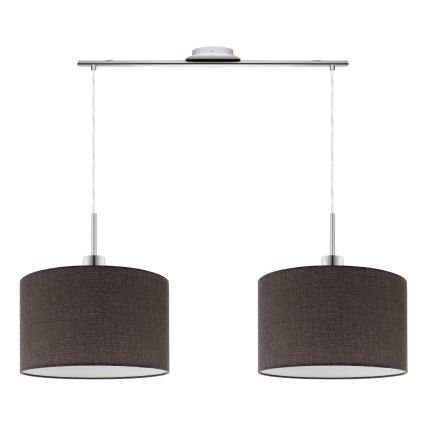 Eglo - LED  pendel på kabel TUNJA 2xE27/60W/230V brun