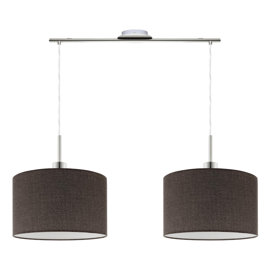 Eglo - LED  pendel på kabel TUNJA 2xE27/60W/230V brun