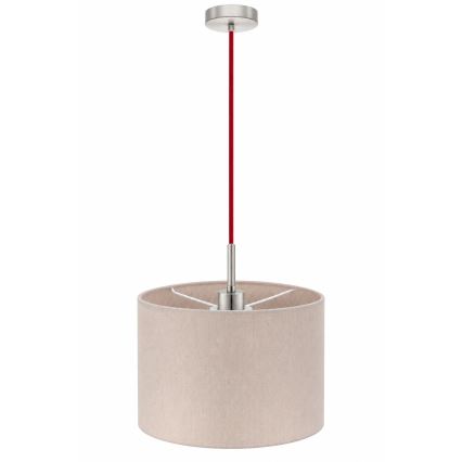 Eglo - LED pendel på wire TUNJA 1xE27/60W/230V Ø 20 cm beige/rød