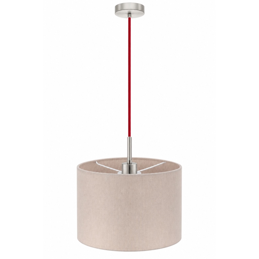 Eglo - LED pendel på wire TUNJA 1xE27/60W/230V Ø 20 cm beige/rød