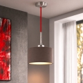 Eglo - LED-pendel på wire TUNJA 1xE27/60W/230V Ø 20 cm brun/rød