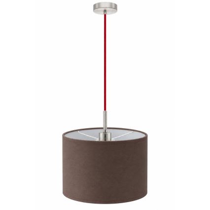 Eglo - LED-pendel på wire TUNJA 1xE27/60W/230V Ø 20 cm brun/rød