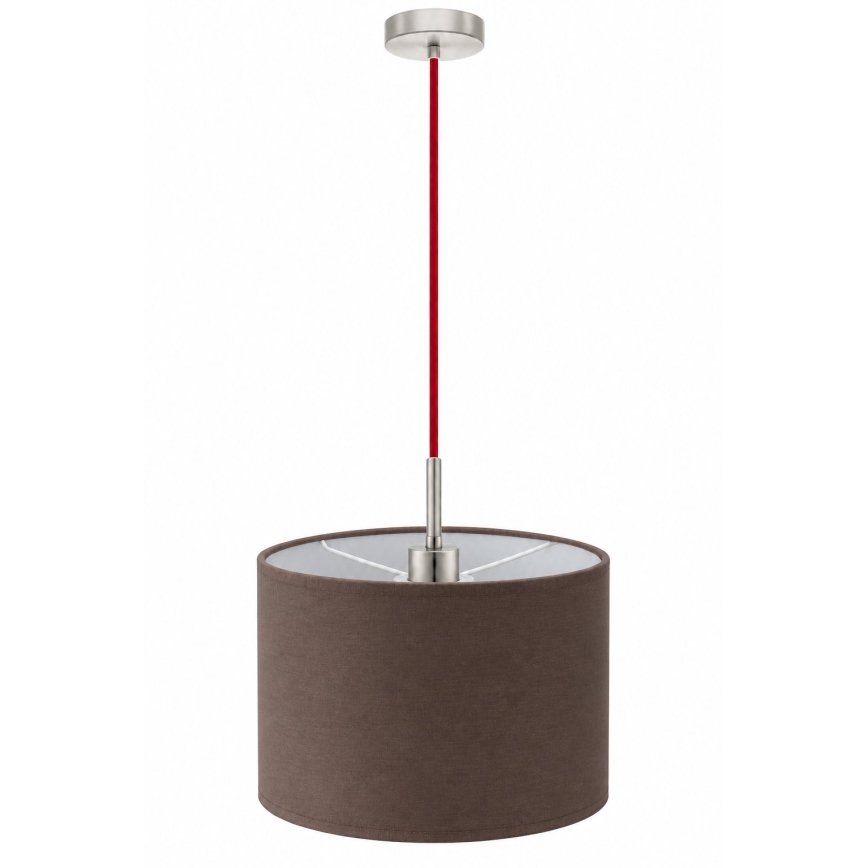 Eglo - LED-pendel på wire TUNJA 1xE27/60W/230V Ø 20 cm brun/rød