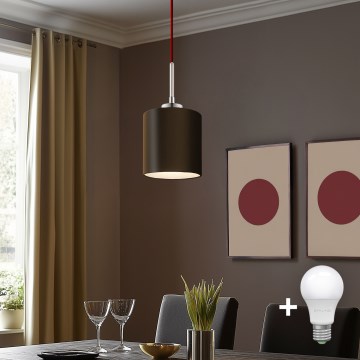 Eglo - LED pendel TUNJA 1xE27/60W/230V brun