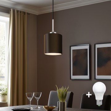Eglo - LED pendel TUNJA 1xE27/60W/230V brun