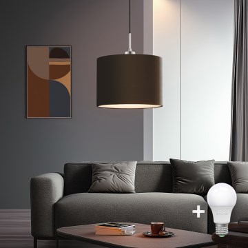 Eglo - LED pendel TUNJA 1xE27/60W/230V brun