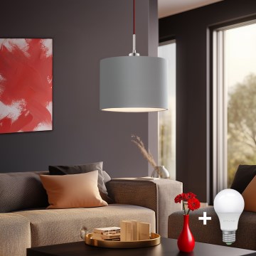 Eglo - LED pendel TUNJA 1xE27/60W/230V grå