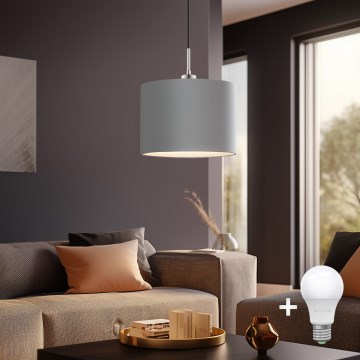 Eglo - LED pendel TUNJA 1xE27/60W/230V grå