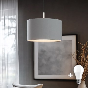 Eglo - LED pendel TUNJA 1xE27/60W/230V grå