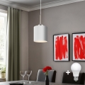 Eglo - LED pendel TUNJA 1xE27/60W/230V hvid