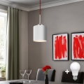 Eglo - LED pendel TUNJA 1xE27/60W/230V hvid