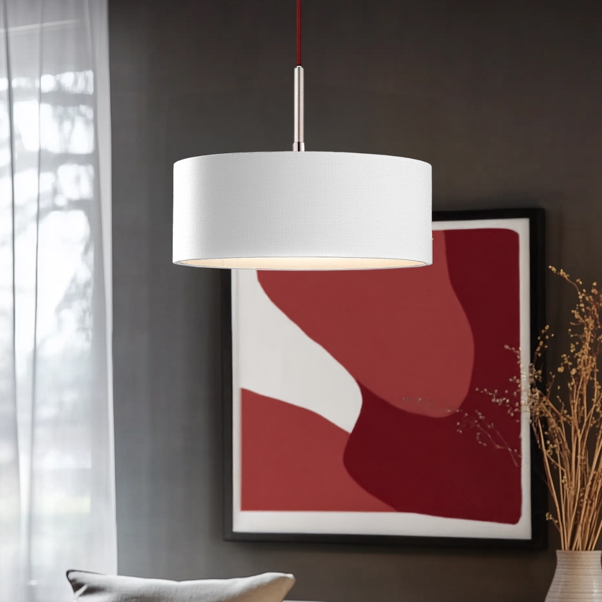 Eglo - LED pendel TUNJA 1xE27/60W/230V hvid