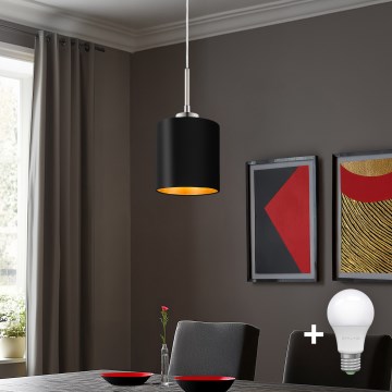 Eglo - LED pendel TUNJA 1xE27/60W/230V sort