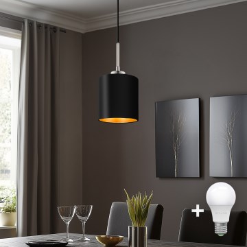 Eglo - LED pendel TUNJA 1xE27/60W/230V sort