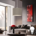Eglo - LED pendel TUNJA 1xE27/60W/230V taupe