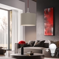 Eglo - LED pendel TUNJA 1xE27/60W/230V taupe