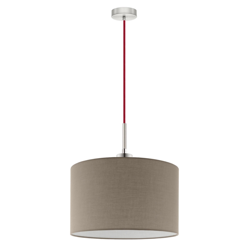 Eglo - LED pendel TUNJA 1xE27/60W/230V taupe