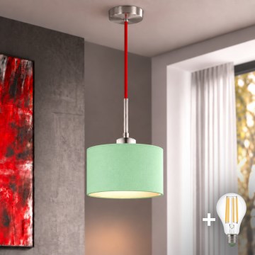 Eglo - LED-pendel TUNJA 1xE27/60W/230V Ø 20 cm grøn/rød