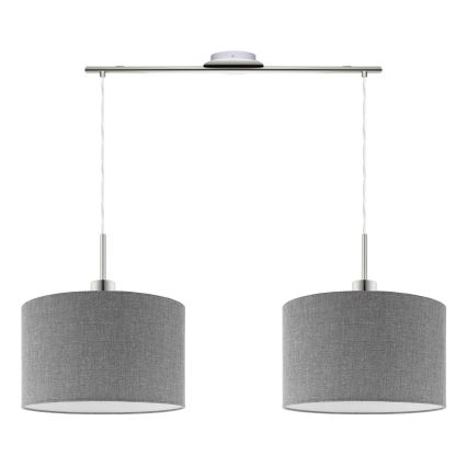 Eglo - LED pendel TUNJA 2xE27/60W/230V grå