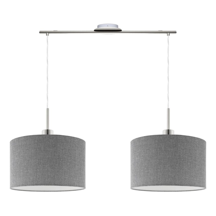 Eglo - LED pendel TUNJA 2xE27/60W/230V grå