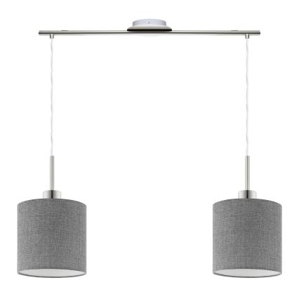 Eglo - LED pendel TUNJA 2xE27/60W/230V grå