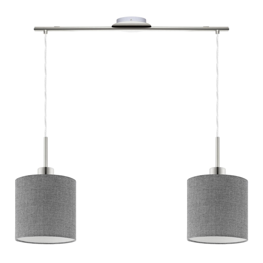 Eglo - LED pendel TUNJA 2xE27/60W/230V grå