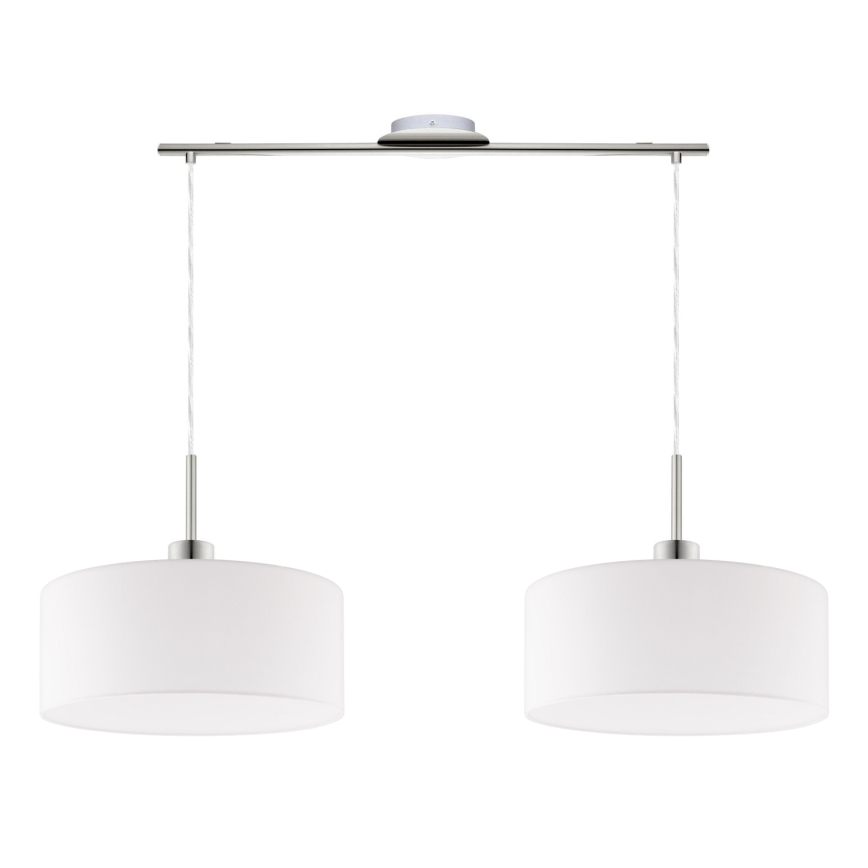 Eglo - LED pendel TUNJA 2xE27/60W/230V hvid