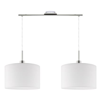 Eglo - LED pendel TUNJA 2xE27/60W/230V hvid