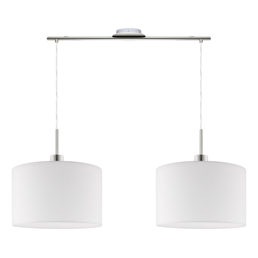 Eglo - LED pendel TUNJA 2xE27/60W/230V hvid