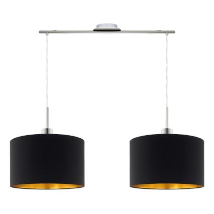Eglo - LED pendel TUNJA 2xE27/60W/230V sort