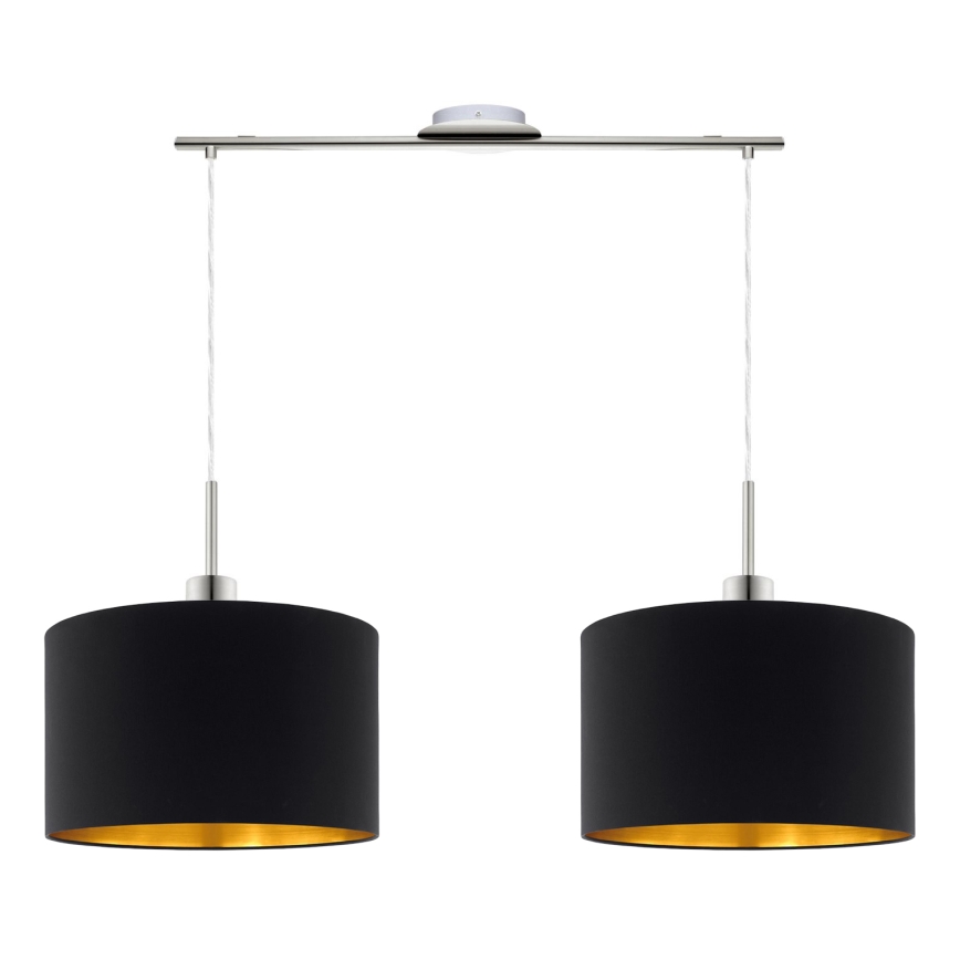 Eglo - LED pendel TUNJA 2xE27/60W/230V sort