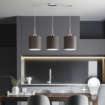 Eglo - LED  Pendel TUNJA 3xE27/60W/230V brun