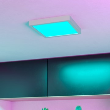 Eglo - LED RGBW dæmpbar badeværelsesloftlampe LED/10,5W/230V 2700-6500K 22x22 cm IP44 hvid