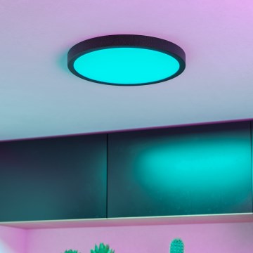 Eglo - LED RGBW dæmpbar badeværelsesloftlampe LED/14,3W/230V 2700-6500K Ø 27,8cm IP44 sort