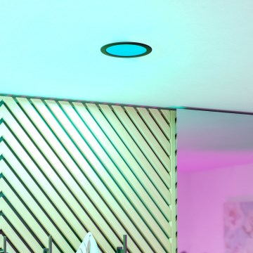 Eglo - LED RGBW dæmpbar indbygningsspot til badeværelse LED/9,5W/230V 2700-6500K Ø 16,8 cm IP44 sort