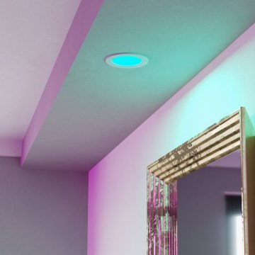 Eglo - LED RGBW, dæmpbar indbygningsspot til badeværelset, LED/5W/230V, 2700-6500K, Ø 12 cm, IP44, hvid