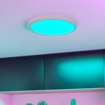 Eglo - LED RGBW dæmpbar loftlampe til badeværelse, 14,3 W, 230 V, 2700-6500 K, Ø 27,8 cm, IP44, hvid