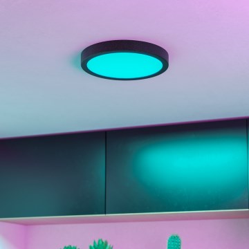 Eglo - LED RGBW Dæmpbar loftlampe til badeværelse LED/11,2W/230V 2700-6500K Ø 21,1cm IP44 sort