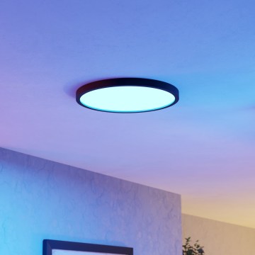 Eglo - LED RGBW dæmpbar loftlampe til badeværelse LED/17,5 W/230 V 2700–6500 K Ø 38,9 cm IP44 sort