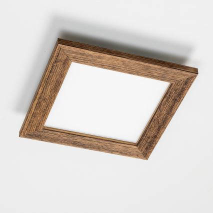 Eglo - LED RGBW dæmpbar påbygget panel SALOBRENA-C WOOD LED/16W/230V 2700-6500K 34x34 cm brun + fjernbetjening