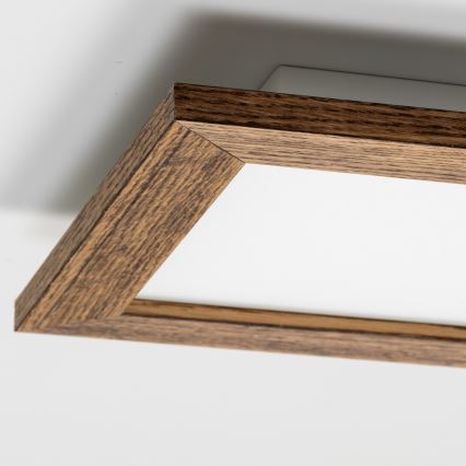Eglo - LED RGBW dæmpbar påbygget panel SALOBRENA-C WOOD LED/16W/230V 2700-6500K 34x34 cm brun + fjernbetjening